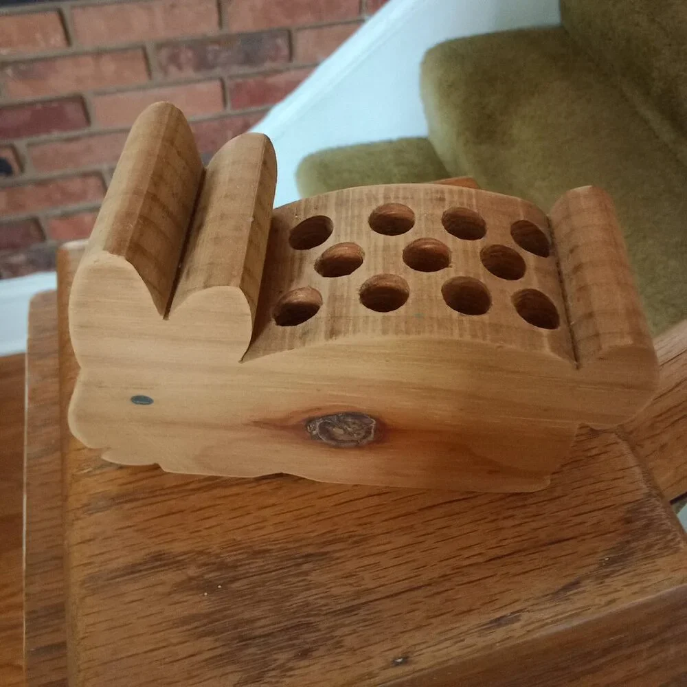 Wood Bunny Pencil Holder